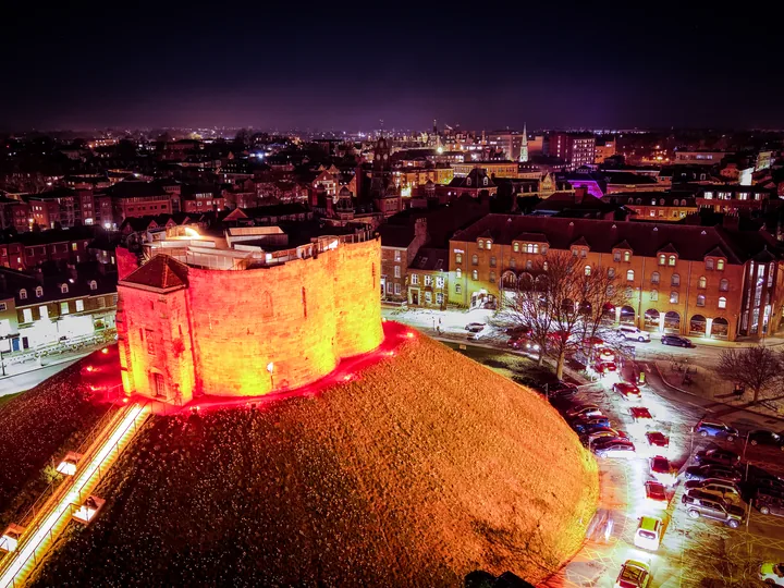Clifford's Tower, York, from the air