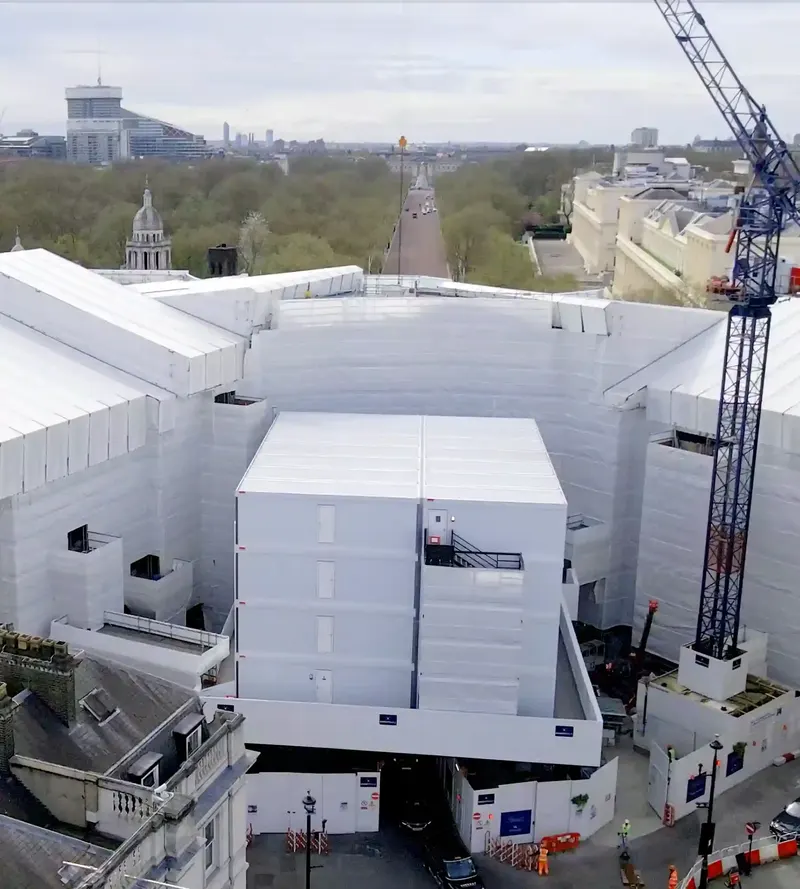 Aerial view of a construction site